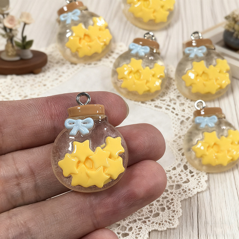 10Pcs Cute Simulation Glass St - Moon Star Earrings 评论和价格