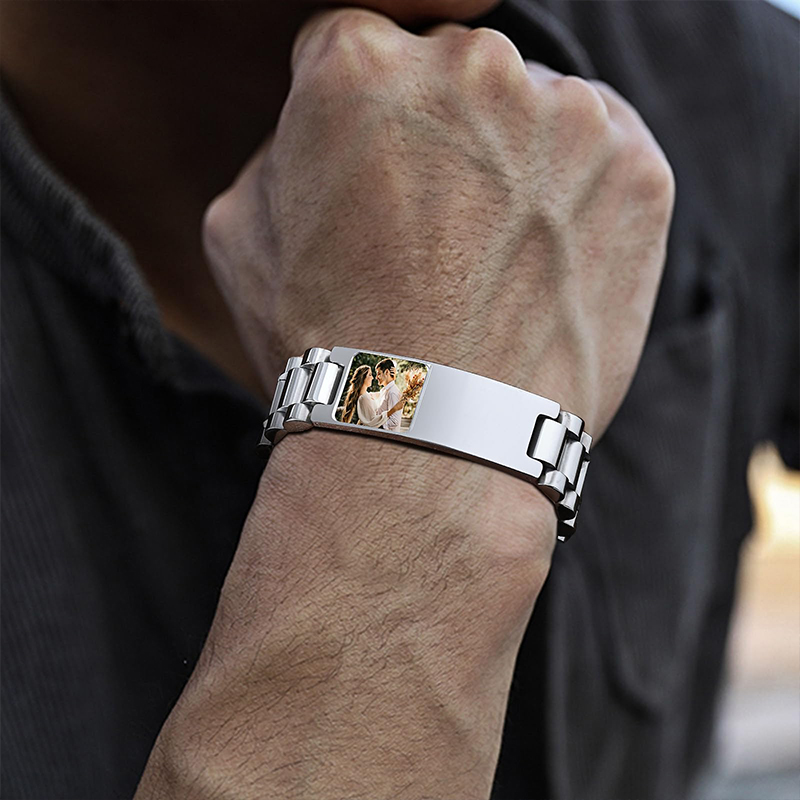 Custom Picture Text Bracelet W - Jewelry Watches For Men 评论和价格