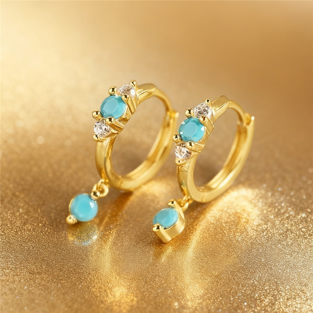 Cute Female Simulated Turquois - Turquoise Stone Ring 评论和价格