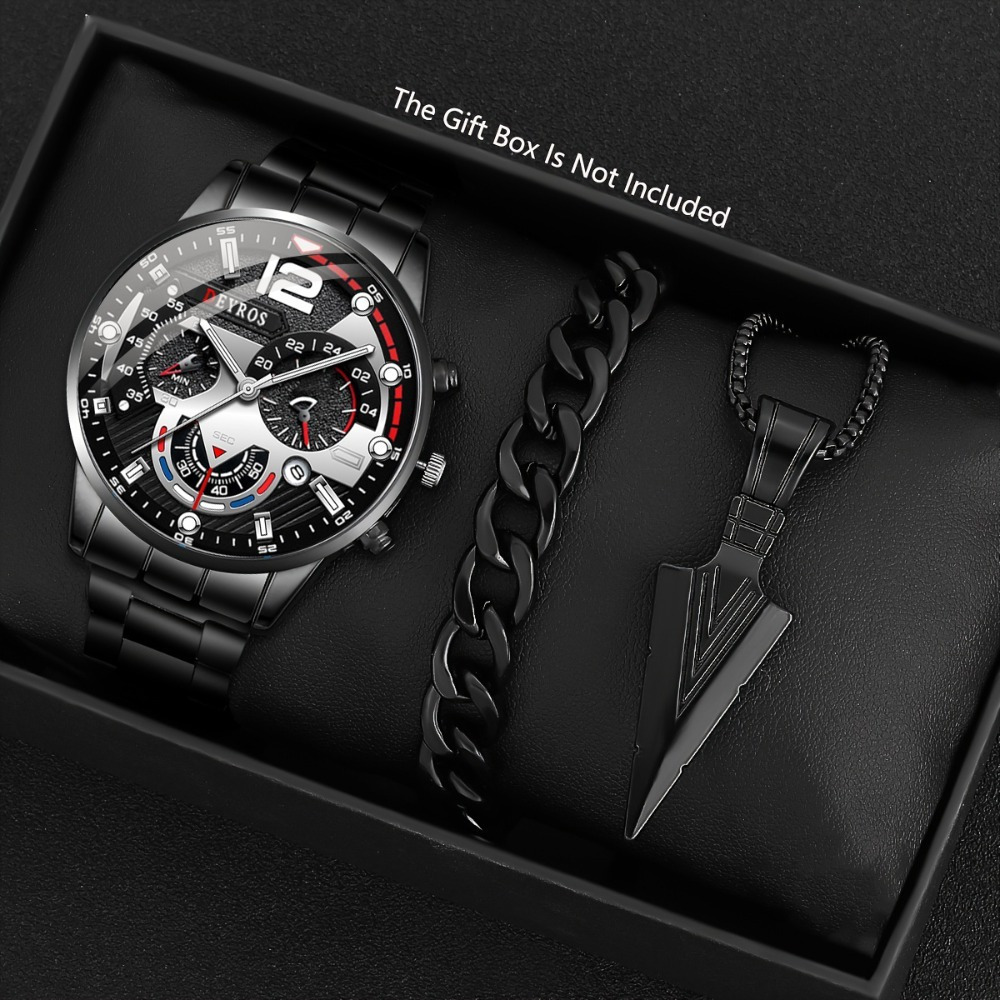 3pcs/set Fashion Men's Watch B - Best Jewelry Watches For Men 评论和价格