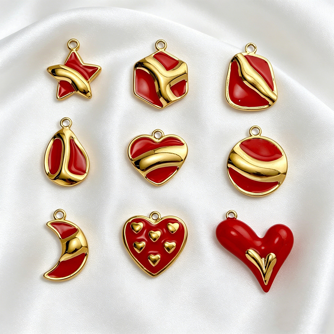 5Pcs Stainless Steel Heart Wat - Moon Star Earrings 评论和价格