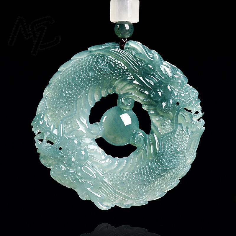 Natural Real Emerald Blue Wate - Necklace Pendant 评论和价格
