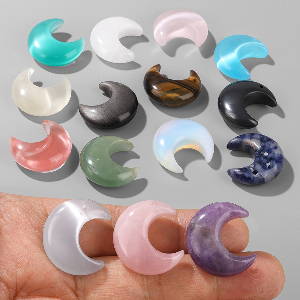 2PCS Natural Crescent Moon Cha - Moon Star Earrings 评论和价格