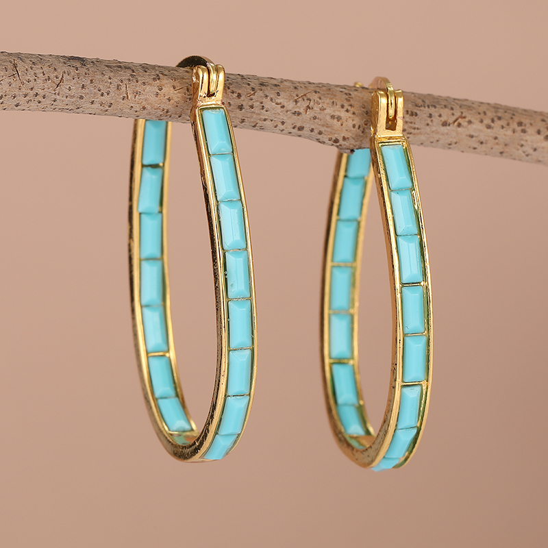 Vintage Simple Inlaid Syntheti - Turquoise Stone Ring 评论和价格